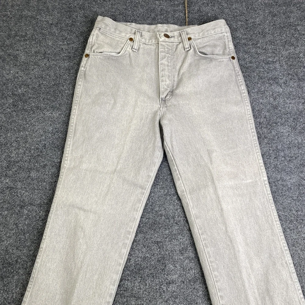 Vintage Wrangler Jeans Mens 30x30 Gray Straight Leg Light Wash Denim USA 9366GRY